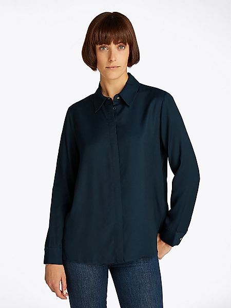 Tommy Hilfiger Hemdbluse SOFT VISCOSE REGULAR LS SHIRT in Unifarbe, mit Met günstig online kaufen