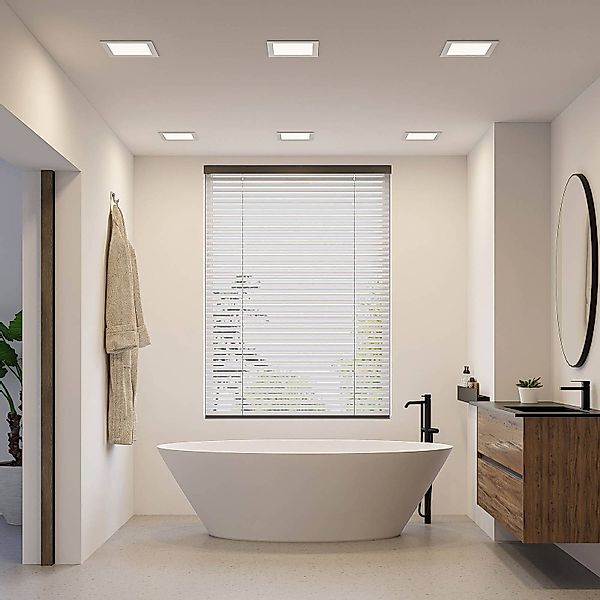 Prios LED-Einbaulampe Helina, silber, 22 cm, 18 W, dimmbar günstig online kaufen