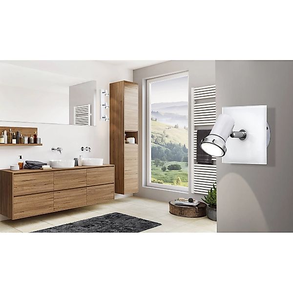 EGLO Deckenspot TAMARA 1 Deckenstrahler, Stahl und Glas, GU10, IP44, Badezi günstig online kaufen