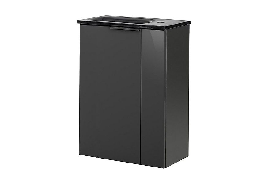 FACKELMANN Waschbecken SBC LUNA Gäste WC Set 2-teilig 45 cm, Anthrazit, lin günstig online kaufen