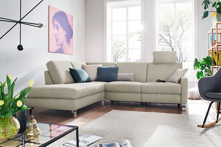 3C Candy Ecksofa »Mainau modern und elegant, mit gutem Sitzkomfort, L-Form« günstig online kaufen