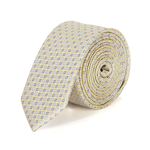 Pfundskerl Extralange Seidenkrawatte mit Webmuster Farbe gelb Größe: One Si günstig online kaufen