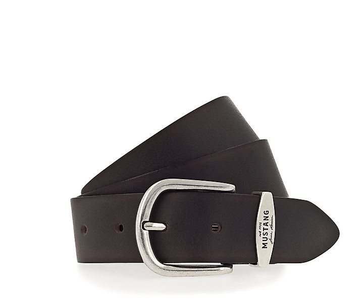 MUSTANG Ledergürtel Damen-Gürtel mit Logo-Schriftzug auf der Schlaufe günstig online kaufen