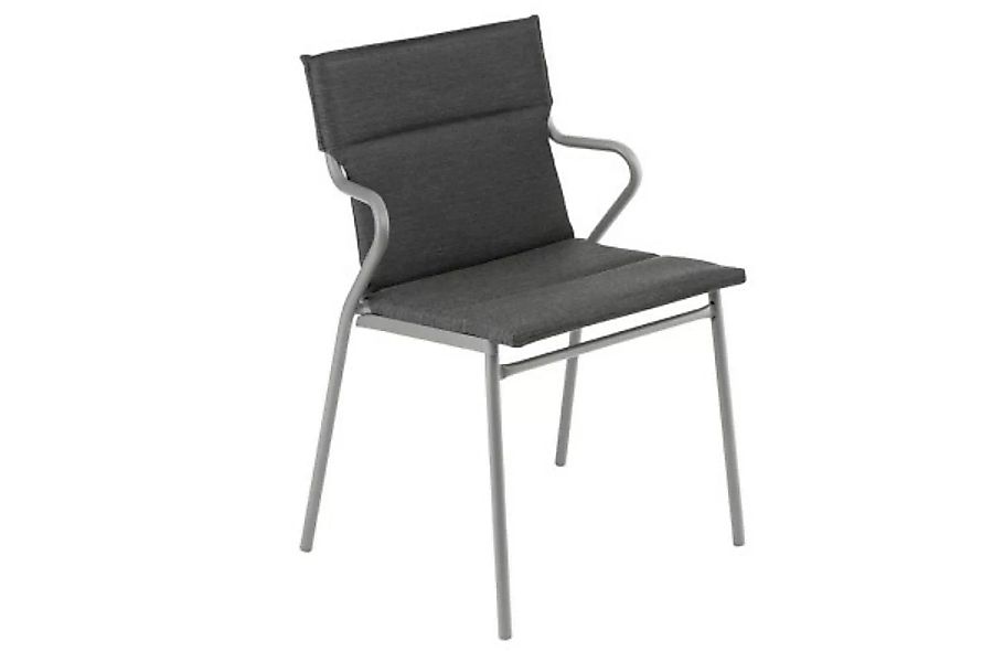 Stuhl mit Armlehne ANCONE Onyx / Gestell Titane günstig online kaufen