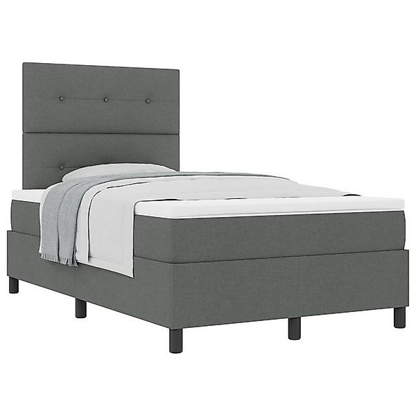 vidaXL Bett Boxspringbett mit Matratze Dunkelgrau Klein-Doppel Stoff (1-tlg günstig online kaufen
