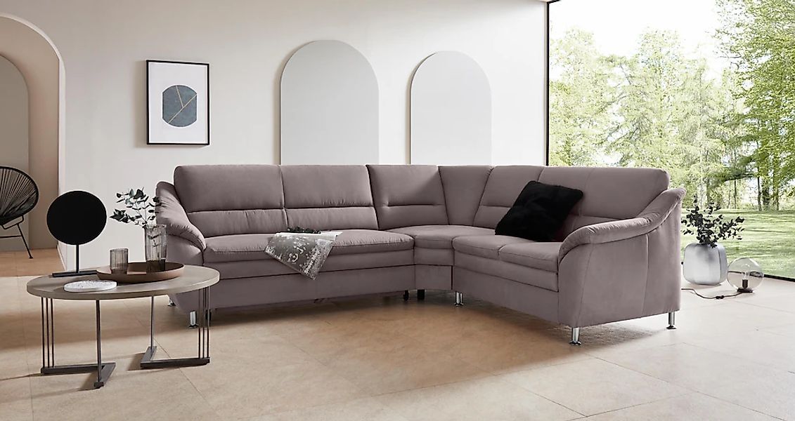 Home affaire Ecksofa "Cardoso L-Form" mit Trapezecke für mehr Sitzkomfort, günstig online kaufen
