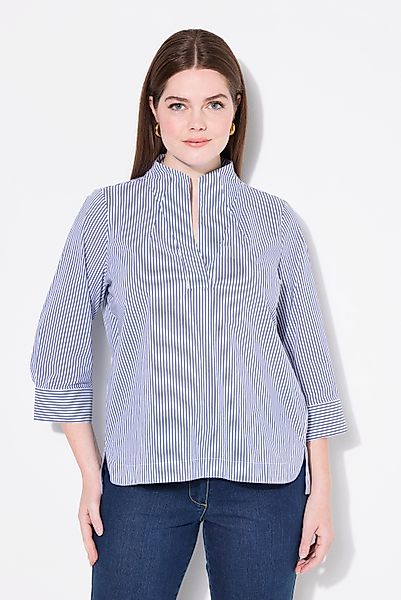 Ulla Popken Longbluse Tunika Streifen Kelchkragen günstig online kaufen