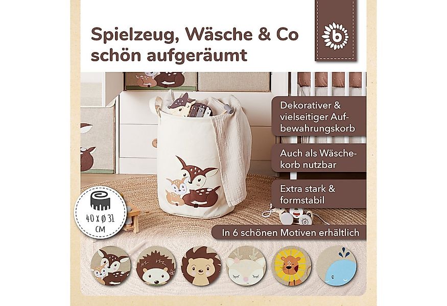 BIECO Wäschetasche Wäschekorb Baby Rehe Aufbewahrungskorb Kinder Wasserabwe günstig online kaufen