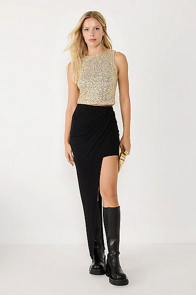 No Matter What Blusentop Gold Pailletten Rundhals Ärmellose Bluse günstig online kaufen