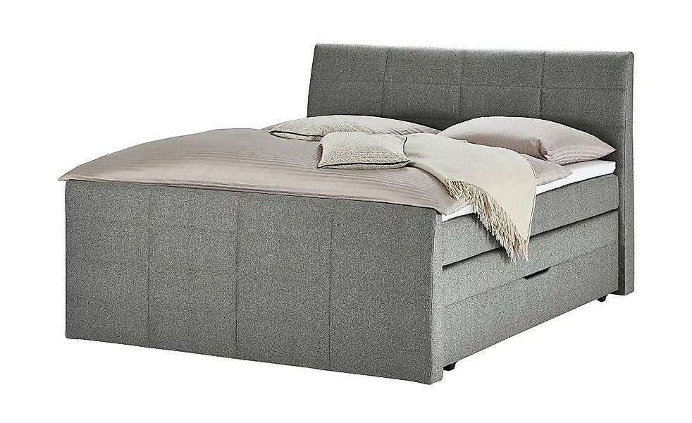 Boxspringbett mit Bettkasten und Topper Baron ¦ grau ¦ Maße (cm): B: 168 H: günstig online kaufen