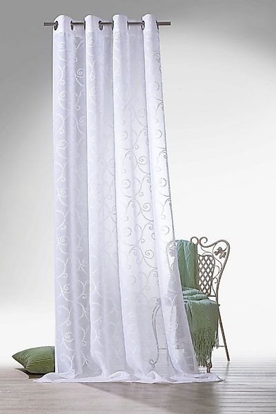 Weckbrodt Vorhang Romance (1 St), Ösen, halbtransparent, echte Stickerei, h günstig online kaufen