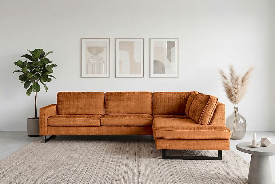 Home affaire Ecksofa "Pinto, 290 cm, Cord, Chenille, Lederoptik, Ottomane l günstig online kaufen