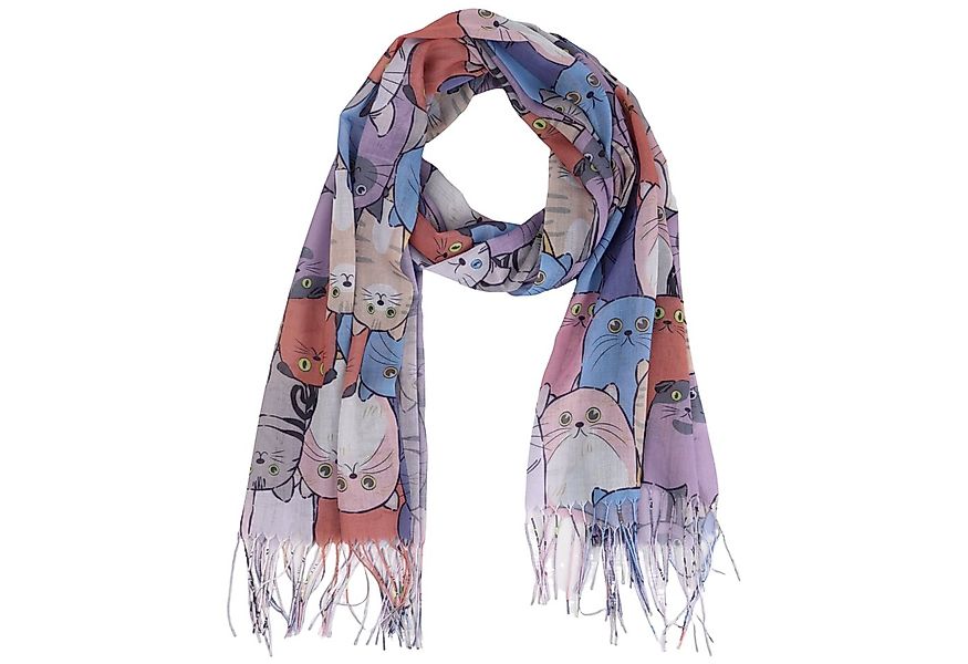 MIRROSI Modeschal Weicher & Leicht Großes Schal, ca.70x185cm, Katzen Print, günstig online kaufen