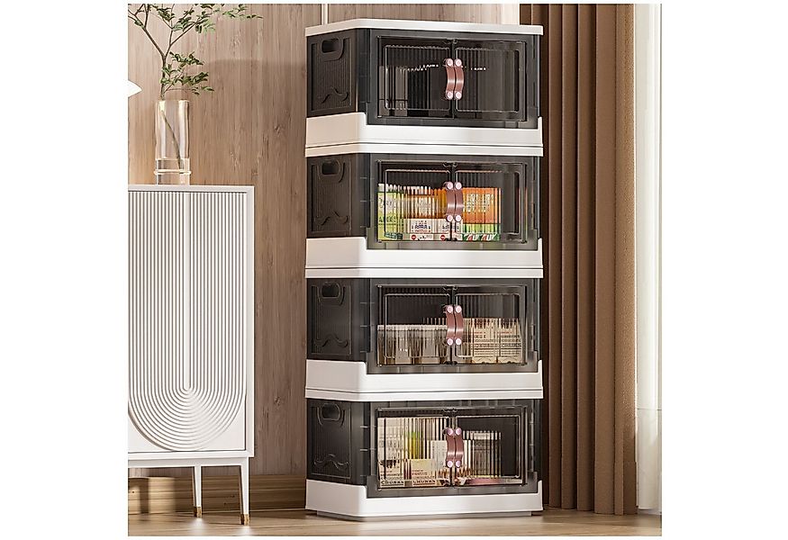 POPOLIC Aufbewahrungsbox Stapelbare Aufbewahrungsbox mit Rädern, Deckel (Ku günstig online kaufen