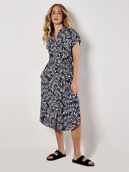 Apricot Druckkleid Fließendes Midikleid, (2-tlg., Stoffgürtel) mit Gürtel günstig online kaufen
