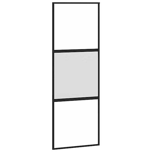 vidaXL Schiebetür Schwarz 76x205 cm Hartglas und Aluminium 155201 günstig online kaufen
