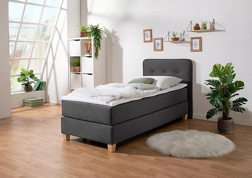 Home affaire Boxspringbett "Fargo", inkl. Topper, in 3 Matratzenarten, in S günstig online kaufen