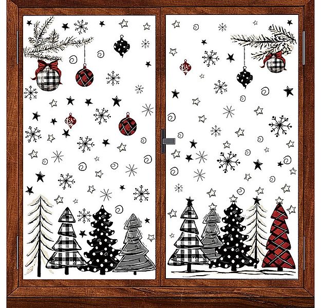 FELIXLEO Fensterdekoration 119 Stück Weihnachts-Fensteraufkleber, schwarzer günstig online kaufen