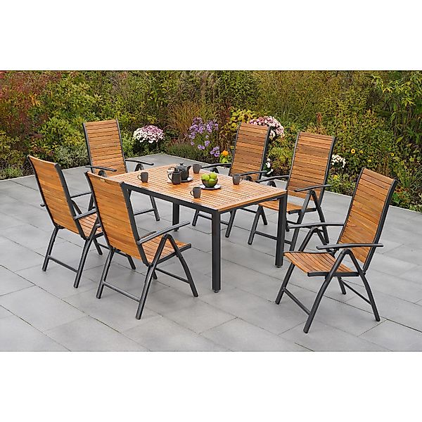 Merxx Santorin Set 7-tlg. Gartentisch 150 x 90 cm günstig online kaufen