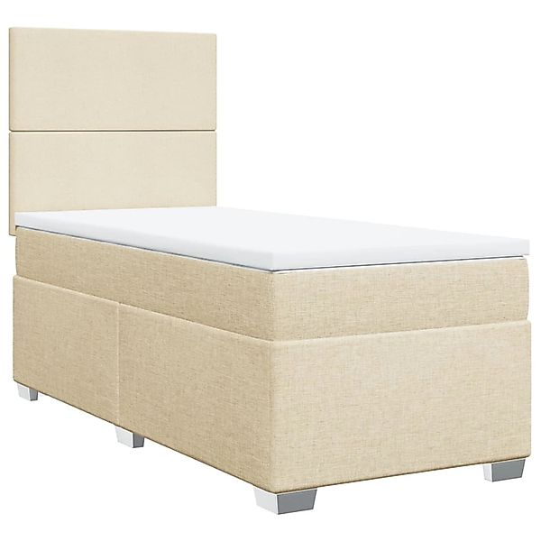 vidaXL Bett Boxspringbett mit Matratze Creme 90x200 cm Stoff günstig online kaufen