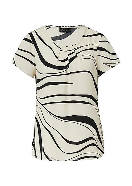 s.Oliver BLACK LABEL Kurzarmbluse - Crêpebluse mit Allover Print von S.Oliv günstig online kaufen