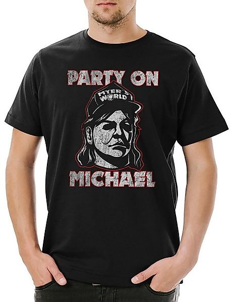 Urban Backwoods Print-Shirt Party On Michael Herren T-Shirt Halloween Horro günstig online kaufen