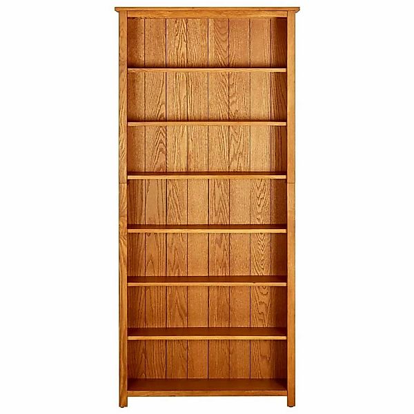 Bücherregal 7 Fächer 90x22,5x200 Cm Massivholz Eiche günstig online kaufen