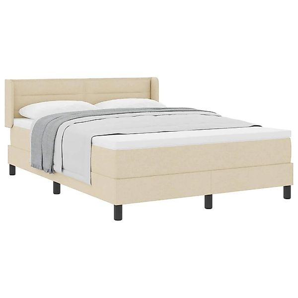 vidaXL Boxspringbett mit Matratze Creme 200 x 160 cm Polyester 3341053 günstig online kaufen