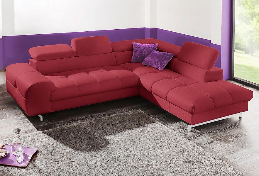COTTA Ecksofa "Chef L-Form", mit Kopfteilverstellung, edle Metallkufen, wah günstig online kaufen