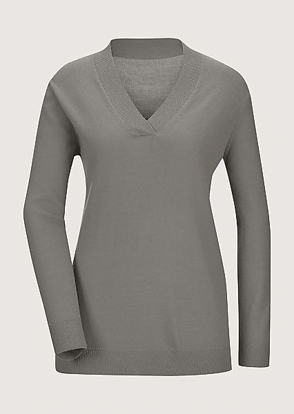 MADELEINE Longpullover "Pullover Glattstrick-Pullover mit V-Ausschnitt" günstig online kaufen