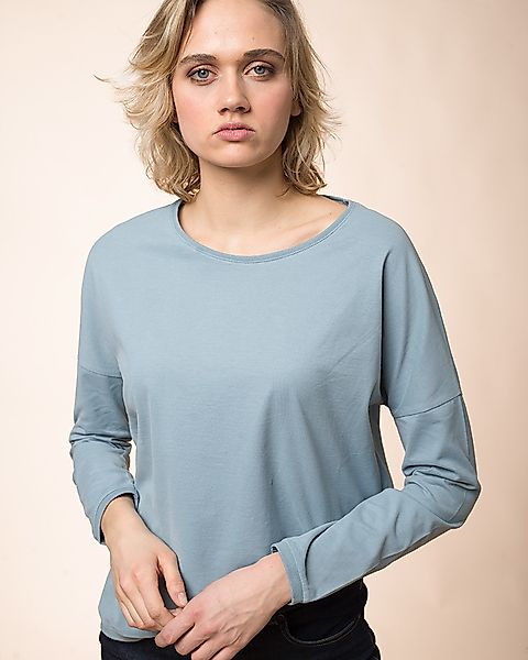Oversized Langarmshirt Aus 100%-Bio-baumwolle 'Loose Shirt' günstig online kaufen