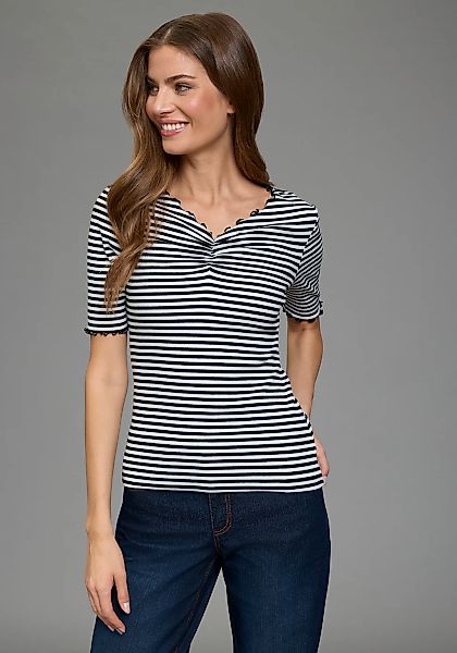 Flashlights T-Shirt im Streifen-Design mit Rüschen günstig online kaufen