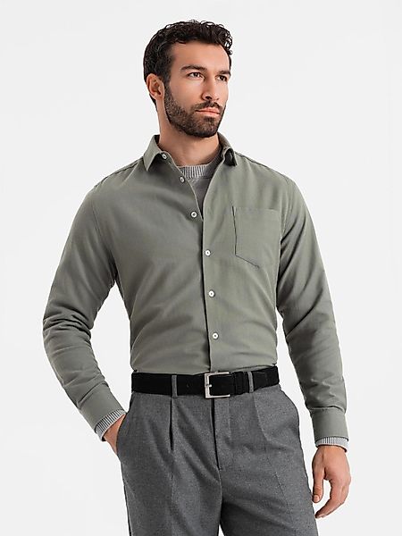 OMBRE Langarmhemd Herrenhemd mit einer Tasche günstig online kaufen