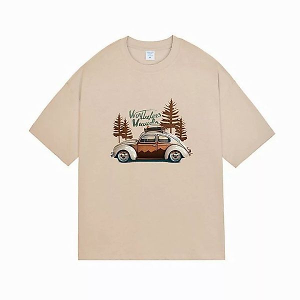 YRIIOMO T-Shirt Herren Kurzarmshirt im Retro-Stil mit Print, lässig und loc günstig online kaufen