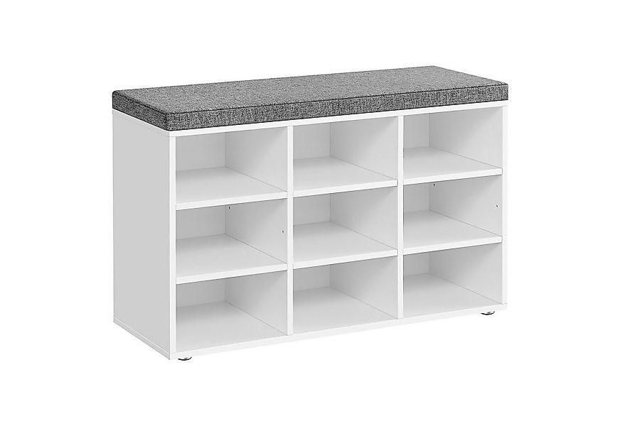 VASAGLE Schuhbank, Schuhregal, mit 9 Fächern, 78,5 x 30,3 x 48 cm günstig online kaufen