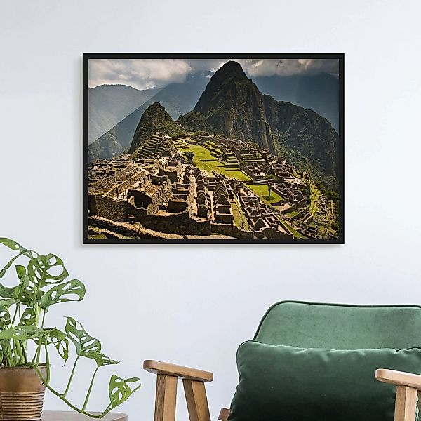 Bild mit Rahmen Natur & Landschaft - Querformat Machu Picchu günstig online kaufen