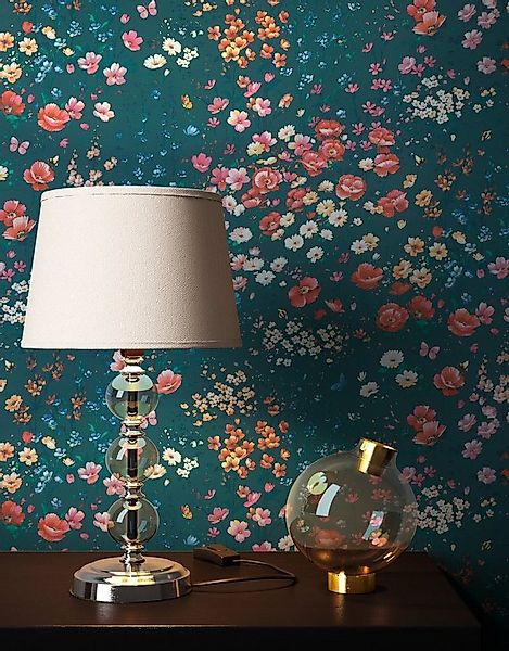 Newroom Vliestapete, Blau Tapete Landhaus Blumen - Blumentapete Dunkelblau günstig online kaufen