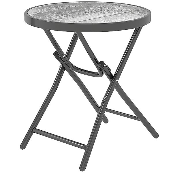 Outsunny Runder Bistrotisch für den Garten Ø 60 x 50H cm klappbar Schwarz M günstig online kaufen