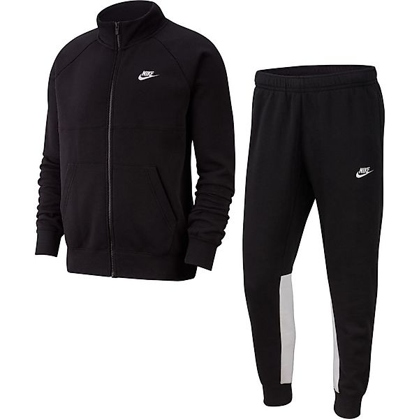 Nike Sportswear Fleece Trainingsanzug 2XL Black / Black / White / White günstig online kaufen