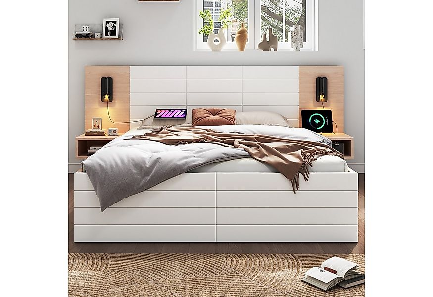 OKWISH Polsterbett Bettanlage mit Stauraum (Doppelbett, Holzbett, 1-tlg., 1 günstig online kaufen