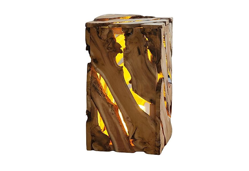 Dekoleidenschaft Dekosäule "Rustikal" LED Deko Säule aus Holz, Holzsäule mi günstig online kaufen