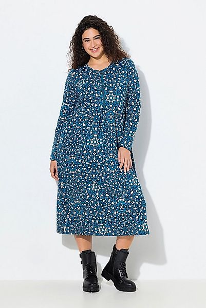 Ulla Popken Jerseykleid Sweat-Midikleid Zipper A-Linie Rundhals Langarm günstig online kaufen