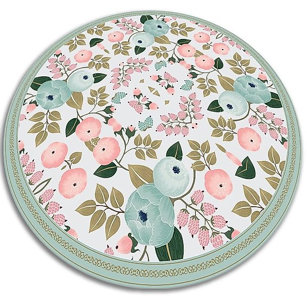 Tulup Teppich Blume PVC Tapijt 140x140 cm Braun Vloerkleed Vinyl PVC Vloer günstig online kaufen