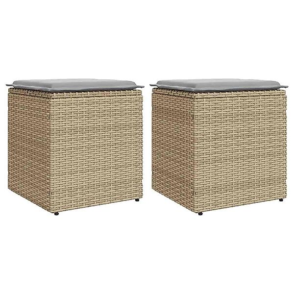 vidaXL Hocker Gartenhocker mit Kissen 2 günstig online kaufen