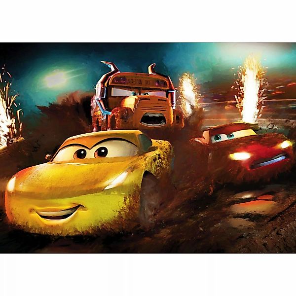 Disney Fototapete Cars Gelb Rot und Blau 350 x 250 cm 612108 günstig online kaufen