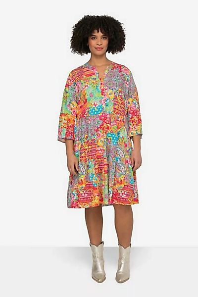 Angel of Style Sommerkleid Kleid Mustermix Tunika-Ausschnitt Knopfleiste günstig online kaufen