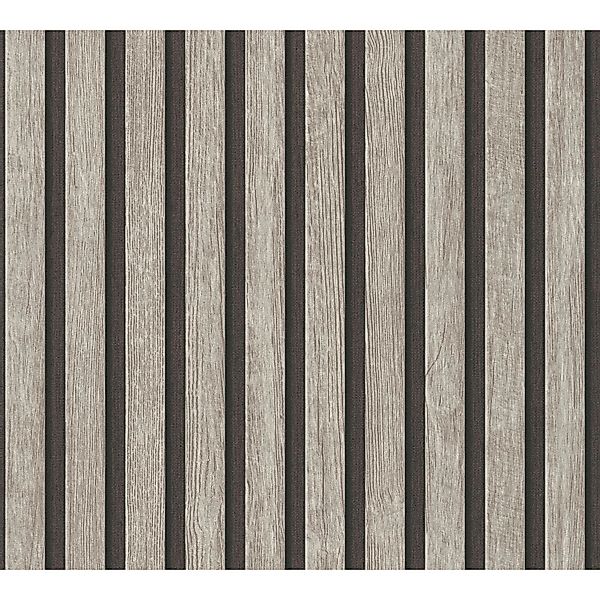PROFHOME 391092-GU Holz Tapete Streifen Matt Grau Schwarz 0,53 m x 10,05 m günstig online kaufen