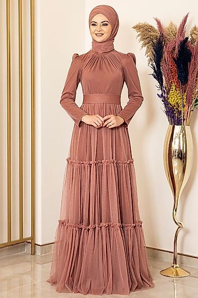 Modavitrini Abendkleid Tüllkleid mit Rüschenrock Hijab günstig online kaufen
