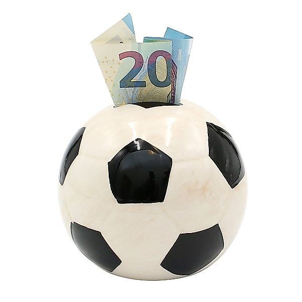 Dekohelden24 Spardose Spardose Fussball in schwarz günstig online kaufen