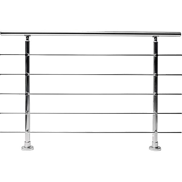 Geländerset Aluminium Eloxiert - 100 x 150 cm Komplettset mit 5x Rundstäben günstig online kaufen